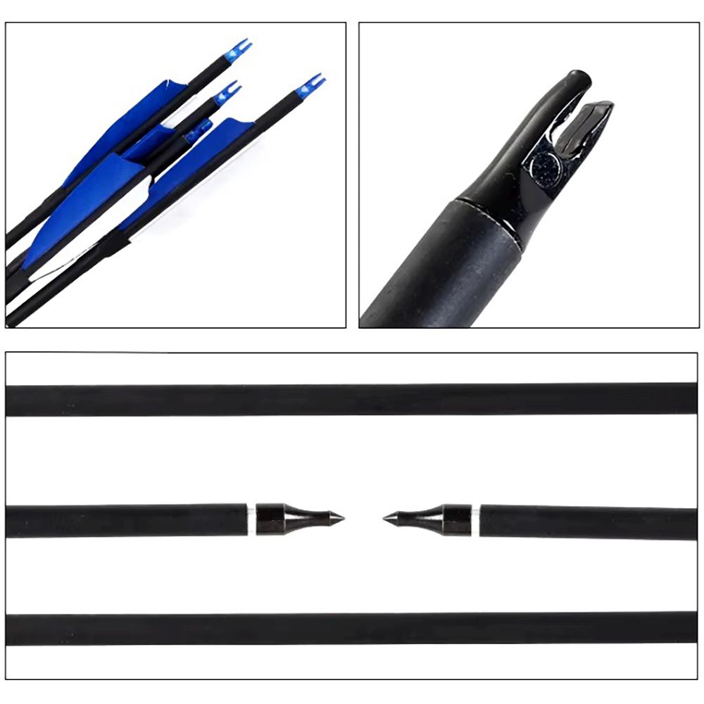 Strzała do łuku karbonowa z piórami 7,8 mm 31,5" Spine 500 - obrazek 4