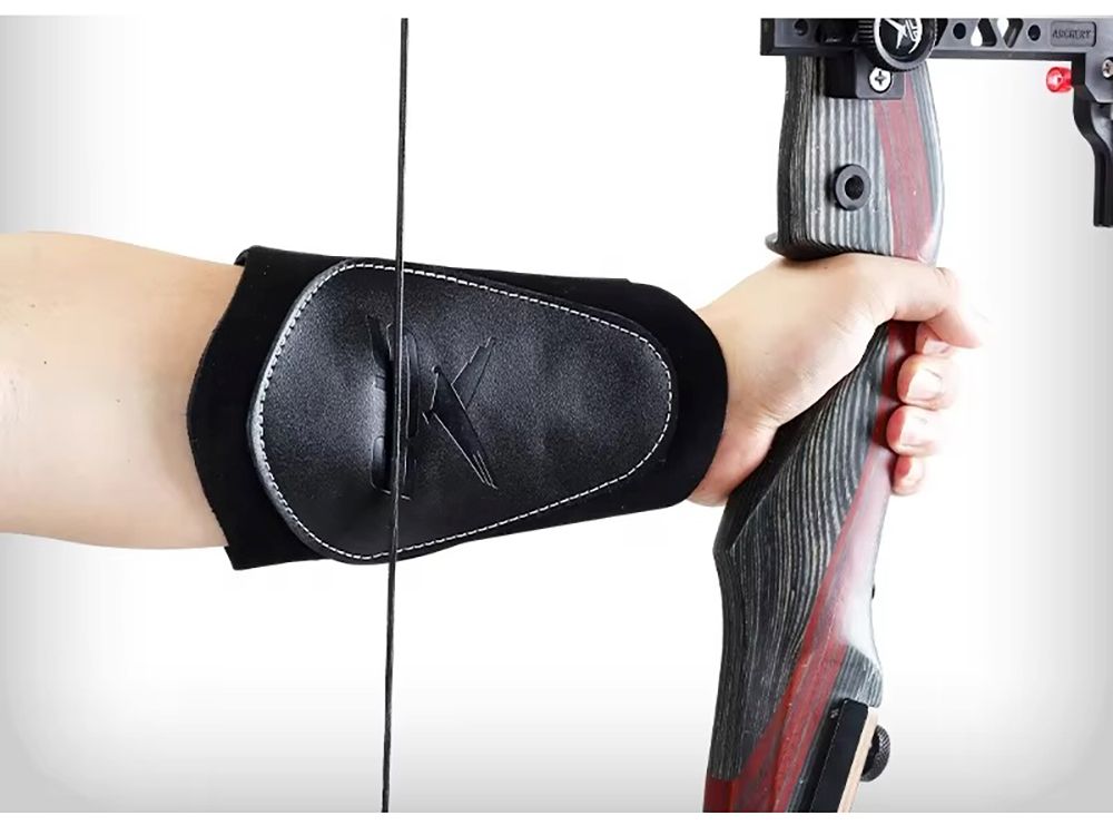 Ochraniacz na przedramię skórzany karwasz 22 cm czarny - obrazek 2