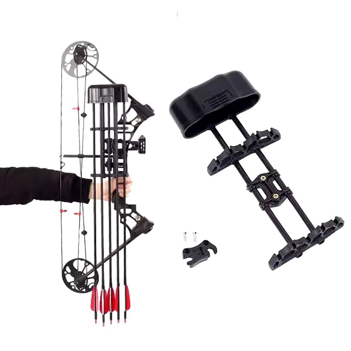 Kołczan na strzały mocowany do łuku bloczkowego