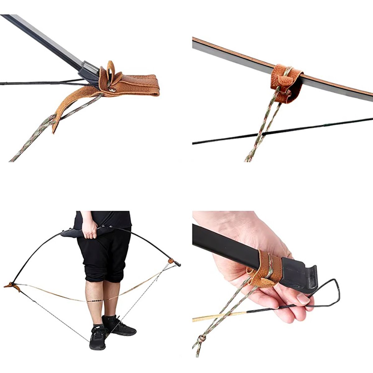 Napinacz łuku do zakładania cięciwy naciągania skórzany - obrazek 4