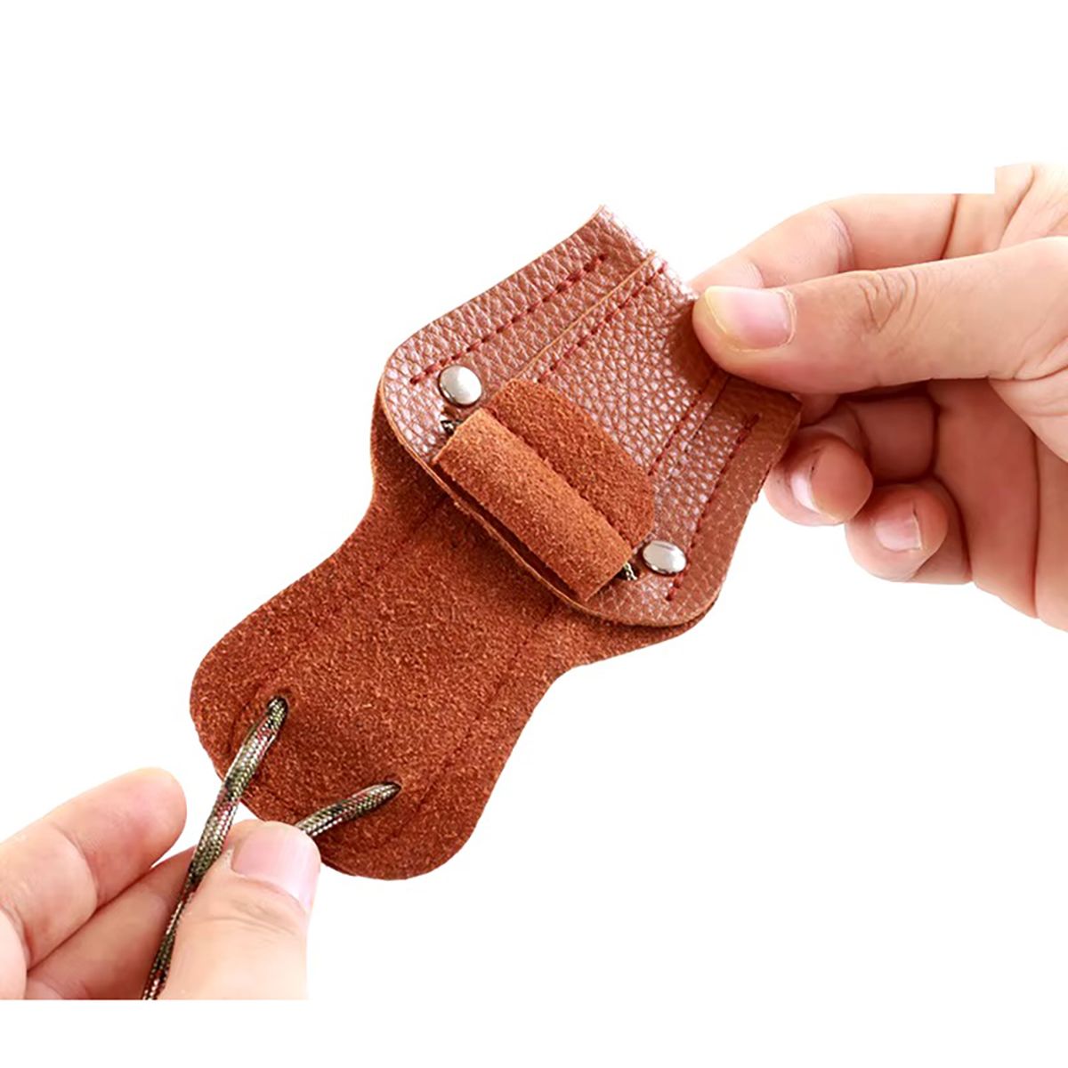 Napinacz łuku do zakładania cięciwy naciągania skórzany - obrazek 3