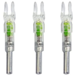 Nasadki nocki końcówki do strzał świecące LED zielone 3 szt.