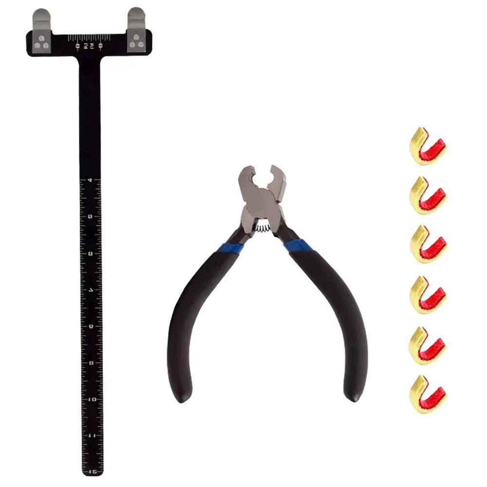 Miara łucznicza cięciwy linijka, zaciski na cięciwę, szczypce zestaw