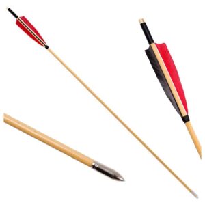 Strzała do łuku drewniana z naturalnymi piórami 8 mm 31,5"