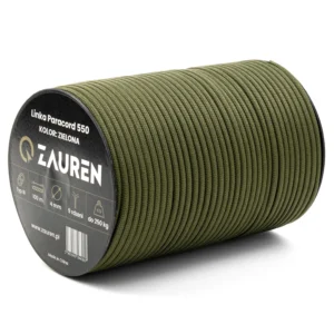 Linka Paracord 550 Typ III 4 mm 9 rdzeni 100 m Zielony