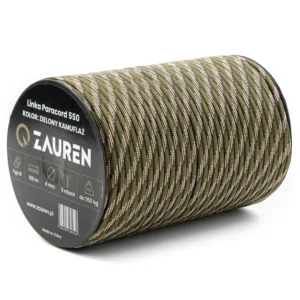 Linka Paracord 550 Typ III 4 mm 9 rdzeni 100 m Zielony kamuflaż