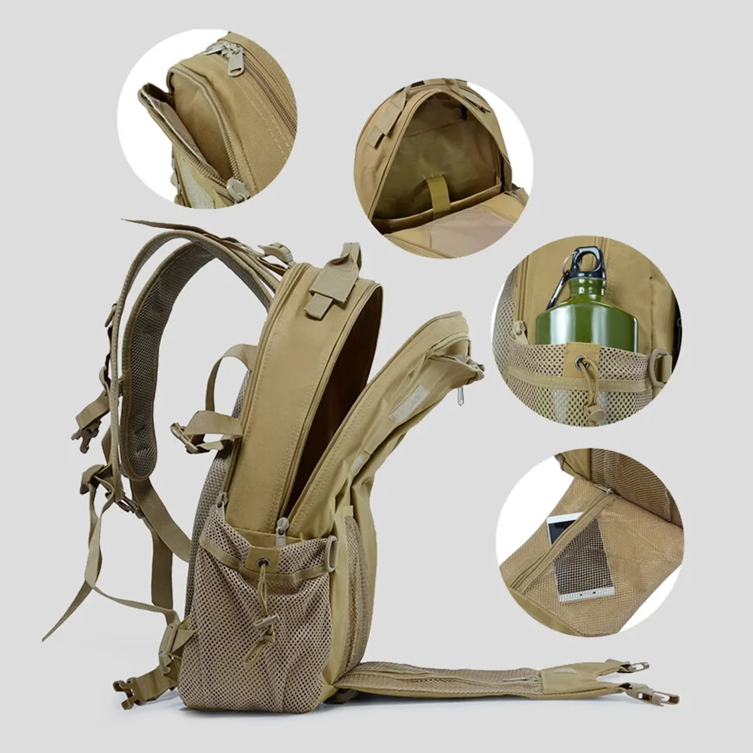 Plecak Taktyczny MOLLE 28 l Khaki - obrazek 6