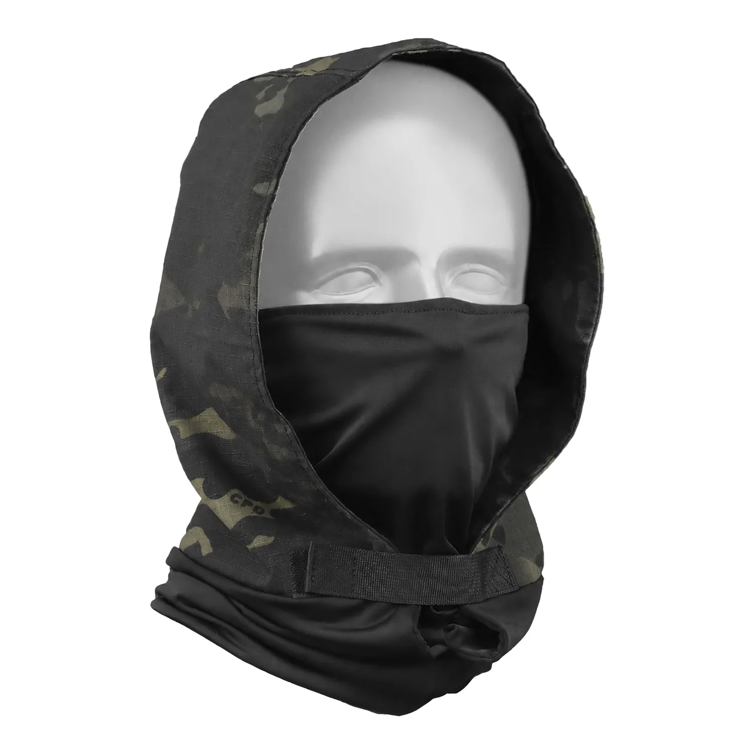 Kaptur Taktyczny Black Camo z Czarną Maską